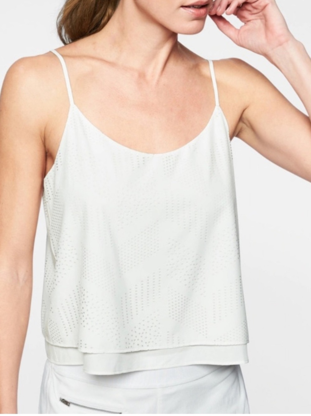 Athleta FWS Perforated Cami in White Size Large Like New Condition